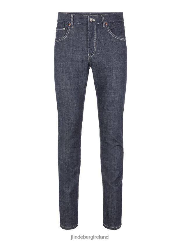 J.Lindeberg Men Jay Royal Raw Indigo Jeans Dark Blue Clothing BXV8X42589 - Click Image to Close