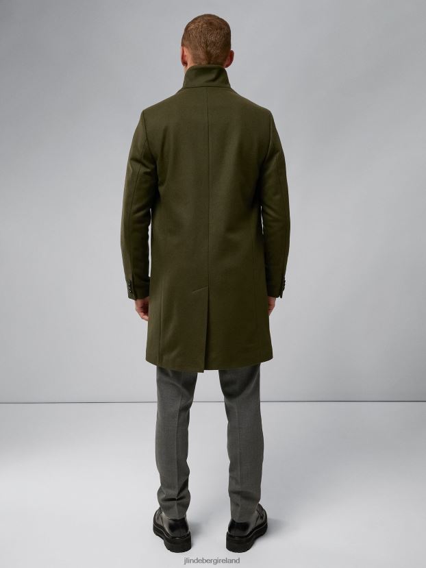 J.Lindeberg Men Holger 2.0 Melton Coat Forest Green Clothing BXV8X42417 - Click Image to Close