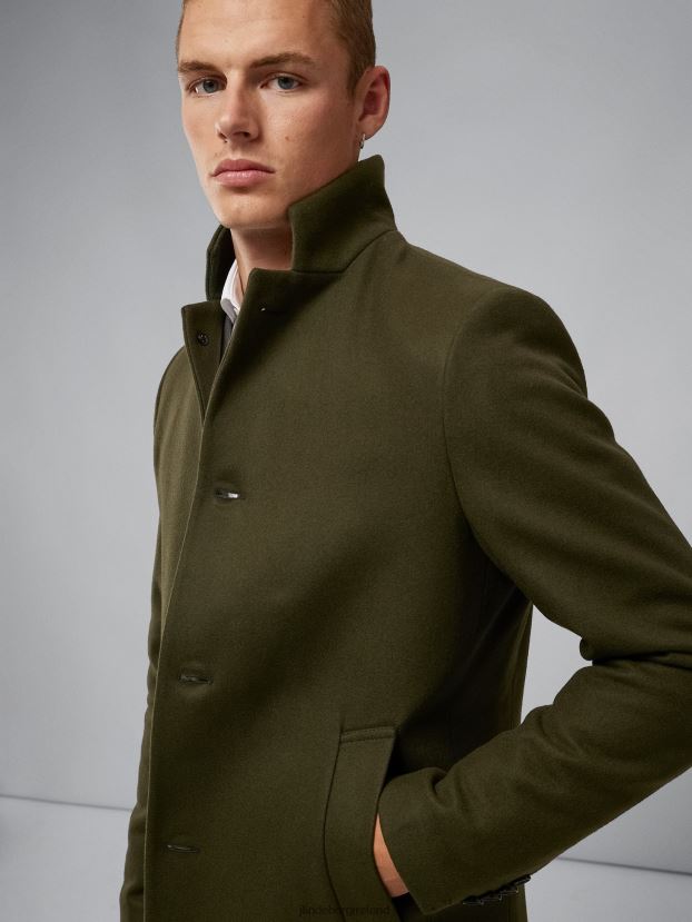 J.Lindeberg Men Holger 2.0 Melton Coat Forest Green Clothing BXV8X42417