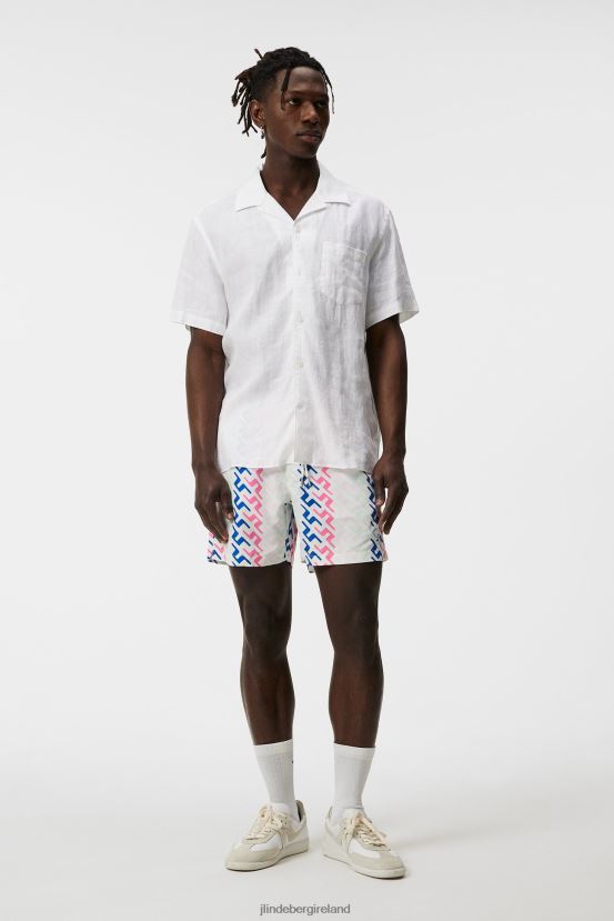 J.Lindeberg Men Banks Miami Swim Trunks Pink Painted Bridge Clothing BXV8X41111