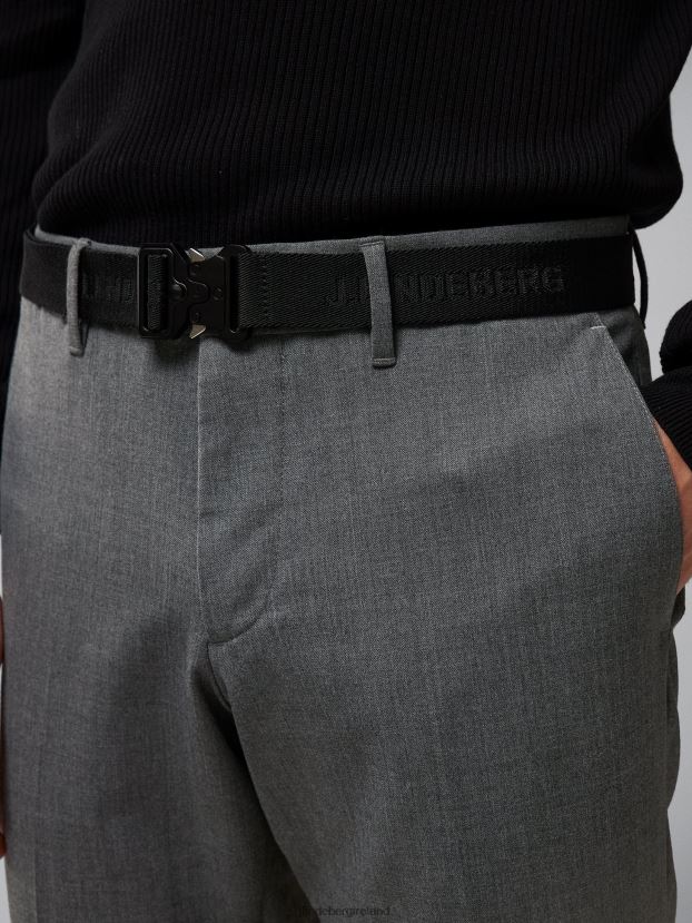 J.Lindeberg Men Grant Stretch Twill Pants Grey Melange Clothing BXV8X42196