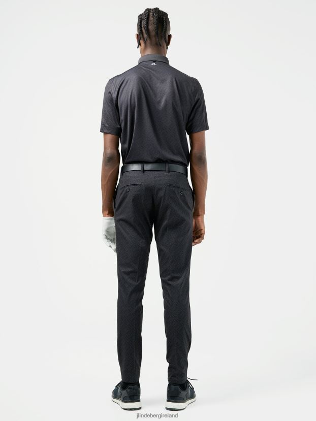 J.Lindeberg Men Tim Pant - Tour Collection Black Bridge Monogram Clothing BXV8X42219 - Click Image to Close