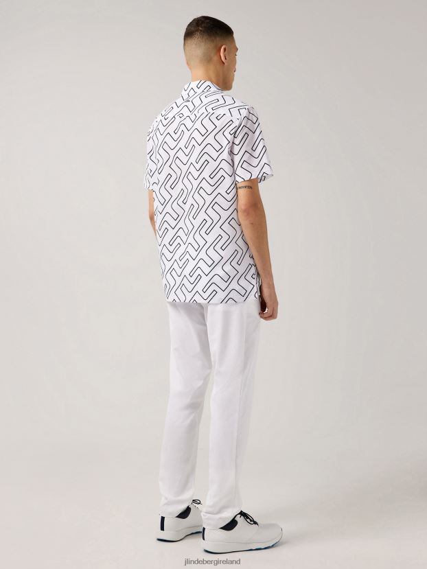 J.Lindeberg Men Resort Golf Shirt Navy Bridge Monogram Clothing BXV8X42098 - Click Image to Close