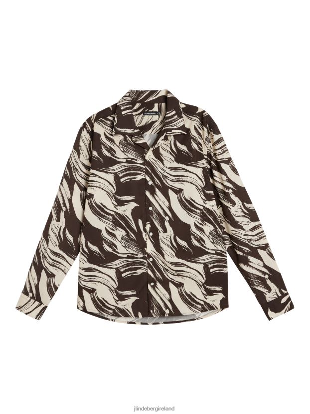 J.Lindeberg Men Playa Printed Tencel Shirt Delicioso Clothing BXV8X41149