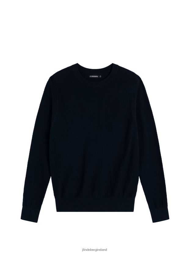 J.Lindeberg Men Arthur Organic Cotton Sweater Navy Clothing BXV8X41065
