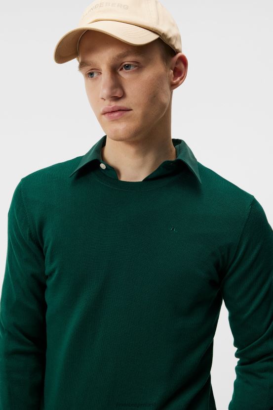 J.Lindeberg Men Lyle Light Merino Sweater Rain Forest Clothing BXV8X41057 - Click Image to Close
