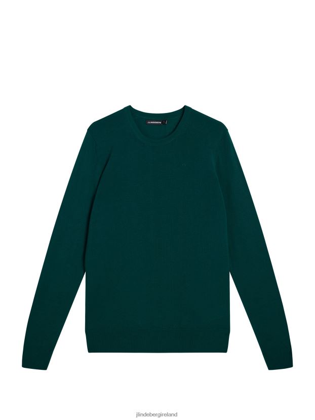 J.Lindeberg Men Lyle Light Merino Sweater Rain Forest Clothing BXV8X41057