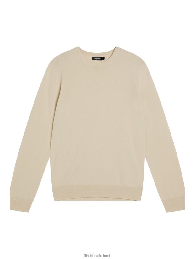 J.Lindeberg Men Lyle Merino Sweater Oyster Gray Clothing BXV8X41013