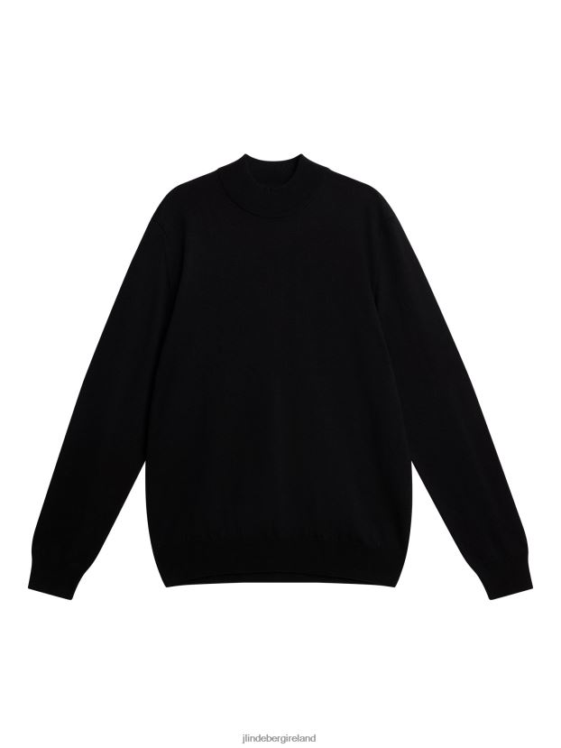 J.Lindeberg Men Norman Merino Turtle Neck Black Clothing BXV8X41001
