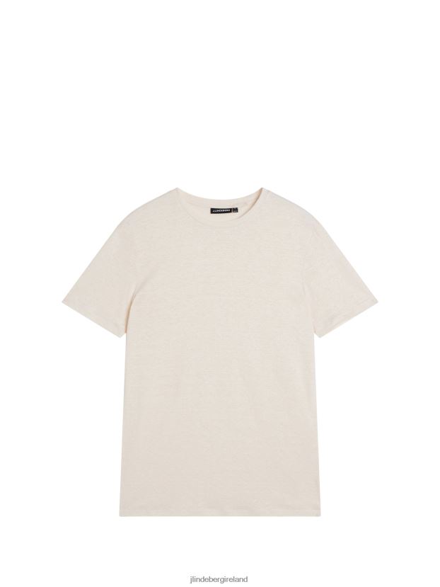 J.Lindeberg Men Coma Linen Tee Turtledove Clothing BXV8X4977