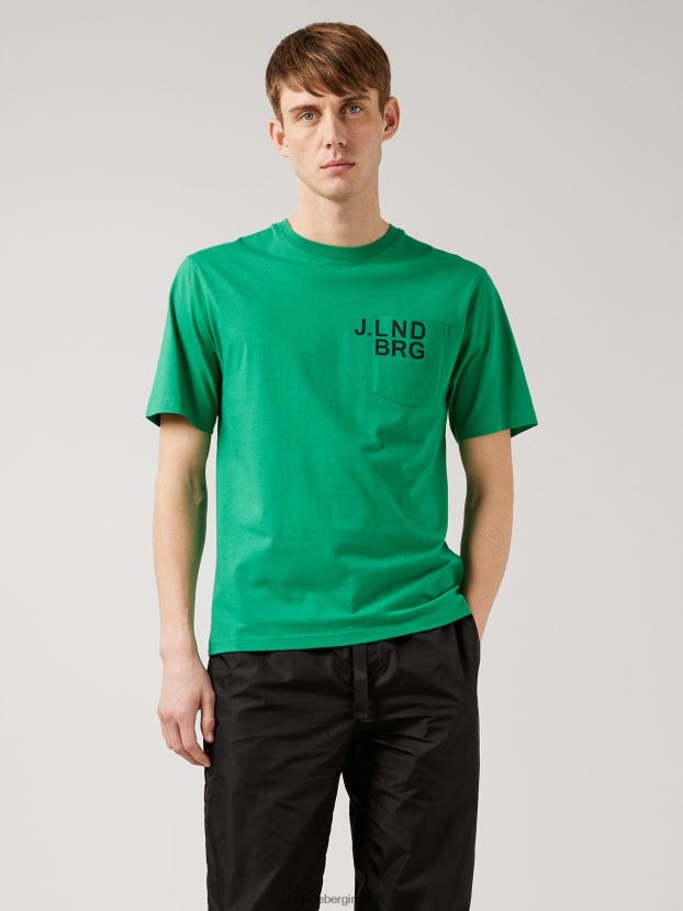 J.Lindeberg Men Dale Chest Pocket T-shirt Spring Green Clothing BXV8X42162