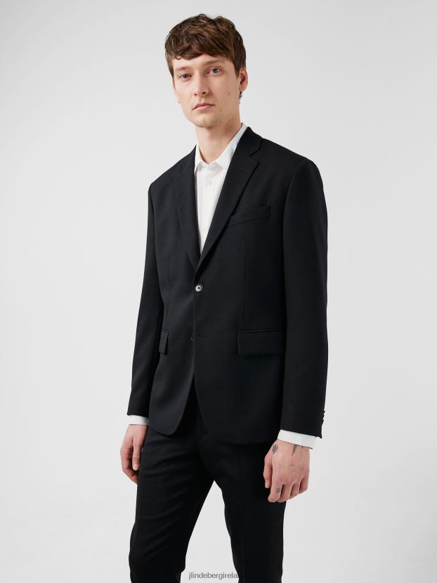 J.Lindeberg Men Hopper Active Hopsack Blazer Black Clothing BXV8X41233