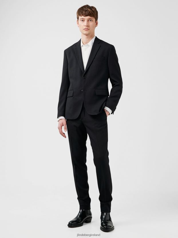 J.Lindeberg Men Hopper Active Hopsack Blazer Black Clothing BXV8X41233