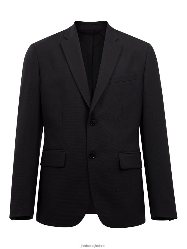 J.Lindeberg Men Hopper Active Hopsack Blazer Black Clothing BXV8X41233