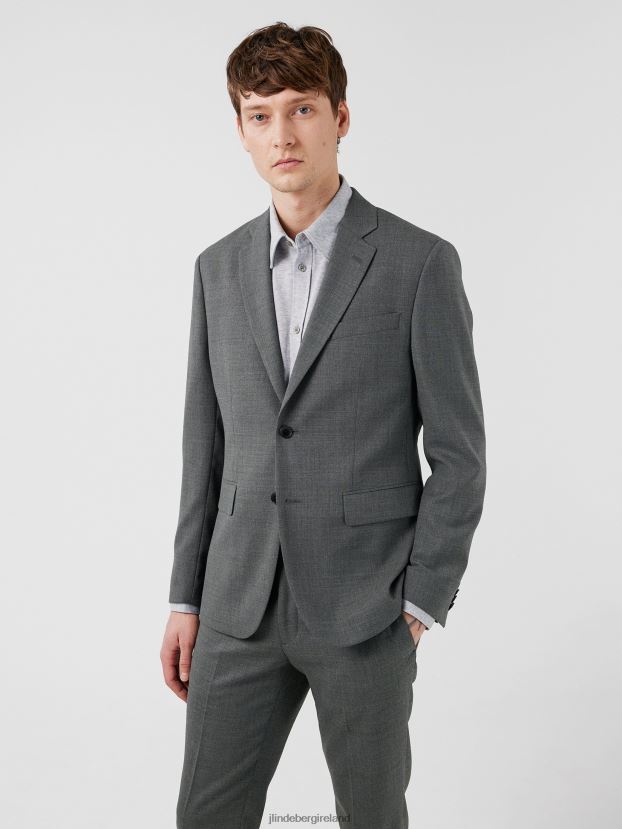 J.Lindeberg Men Hopper Active Hopsack Blazer Grey Melange Clothing BXV8X41231