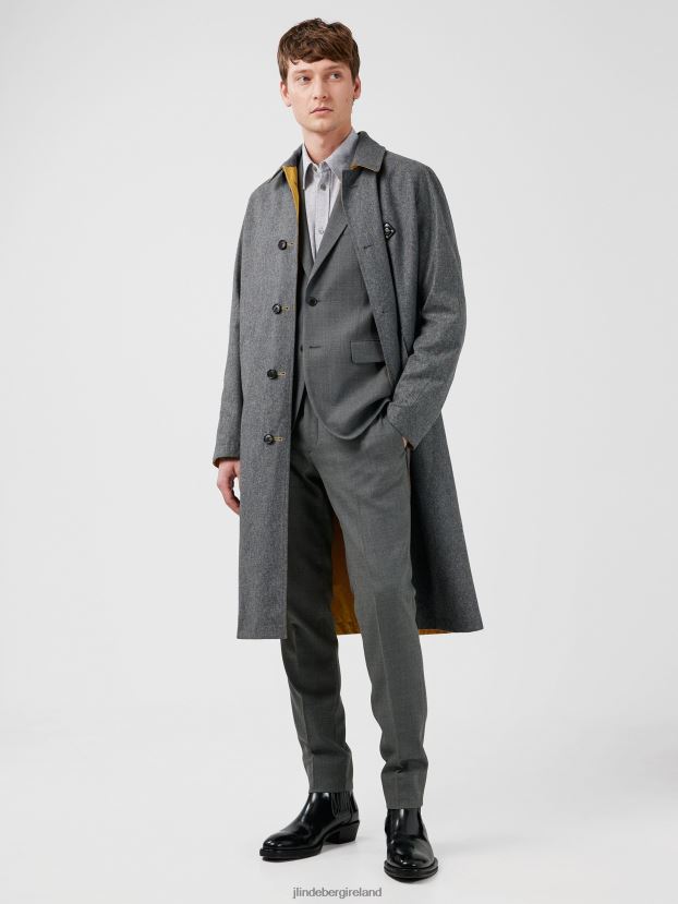 J.Lindeberg Men Hopper Active Hopsack Blazer Grey Melange Clothing BXV8X41231