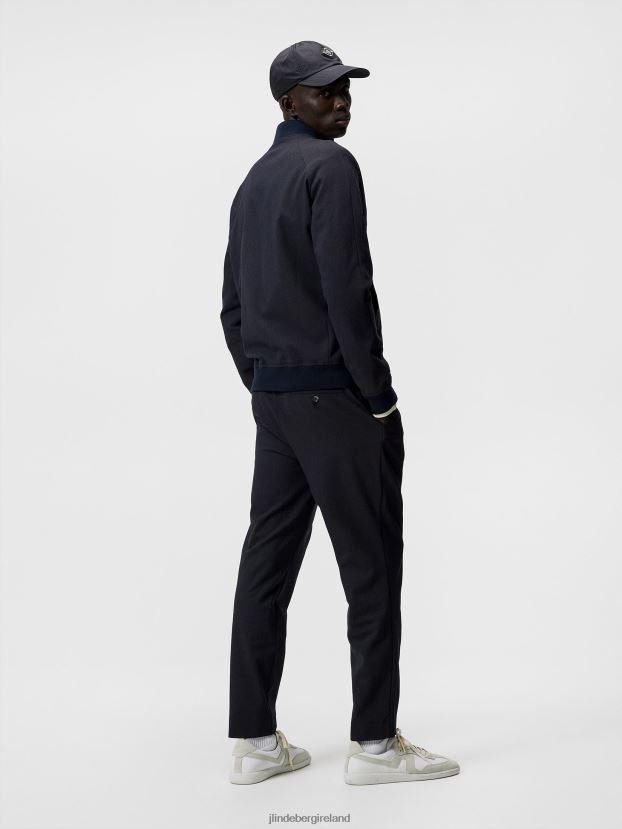J.Lindeberg Men Thom Structured 2-Tone Bomber Navy Melange Clothing BXV8X41217 - Click Image to Close