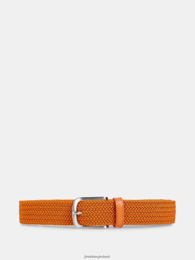 J.Lindeberg Men Bernhard Elastic Belt Russet Orange Accessory BXV8X4854