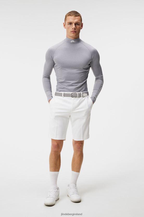 J.Lindeberg Men Aello Compression Layer Grey Melange Clothing BXV8X4113