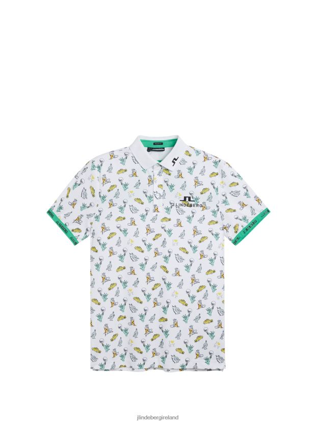 J.Lindeberg Men Kv Nyc Golf Polo White Clothing BXV8X4199