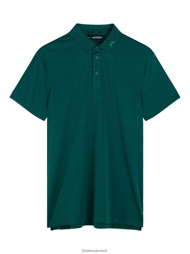 J.Lindeberg Men Kv Polo Rain Forest Melange Clothing BXV8X4276