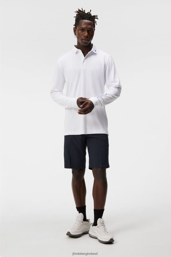 J.Lindeberg Men Tour Tech Long Sleeve Polo White Clothing BXV8X4108