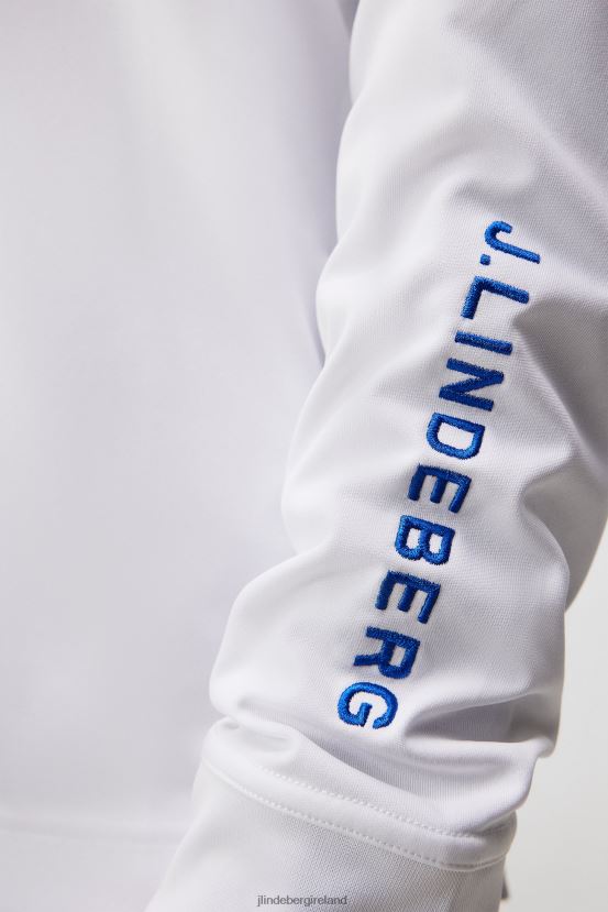 J.Lindeberg Men Tour Tech Long Sleeve Polo White Clothing BXV8X4108