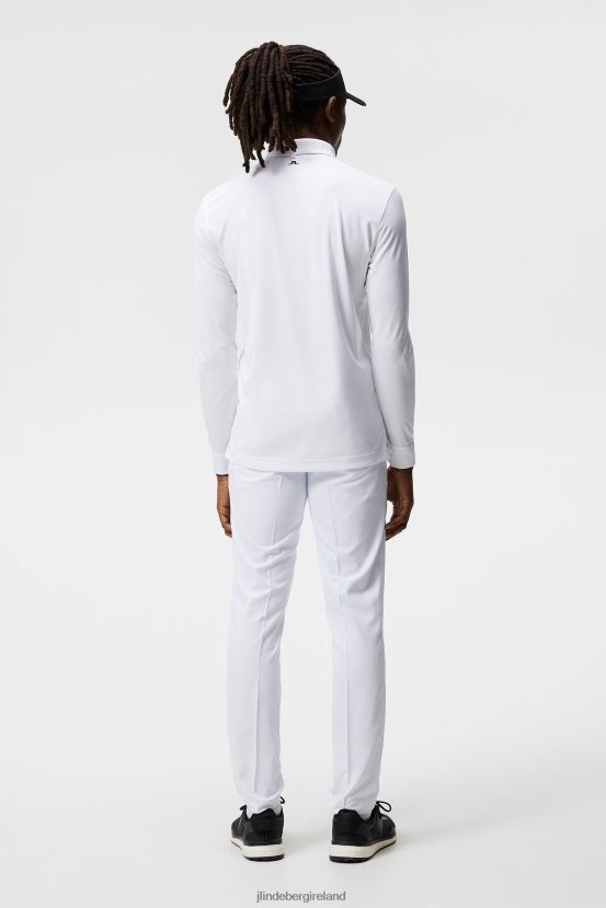 J.Lindeberg Men Tour Tech Long Sleeve Polo White Clothing BXV8X4270