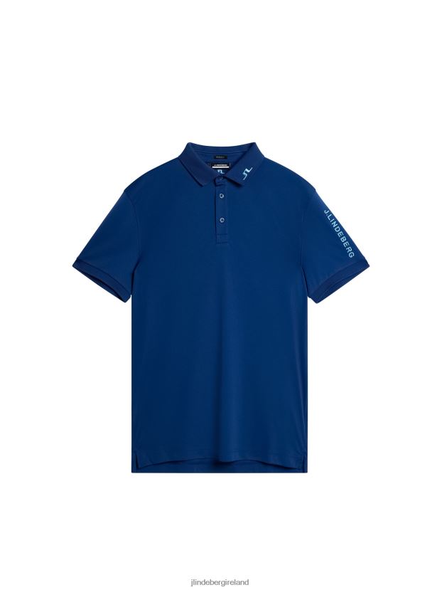 J.Lindeberg Men Tour Tech Polo Estate Blue Clothing BXV8X457