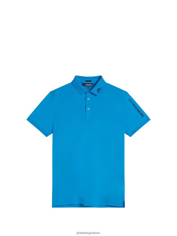 J.Lindeberg Men Tour Tech Slim Polo Brilliant Blue Clothing BXV8X4239