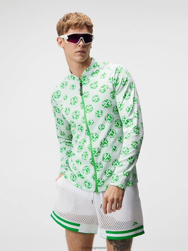 J.Lindeberg Men Patric Jacquard Mid Layer White Sphere Dot Clothing BXV8X4604