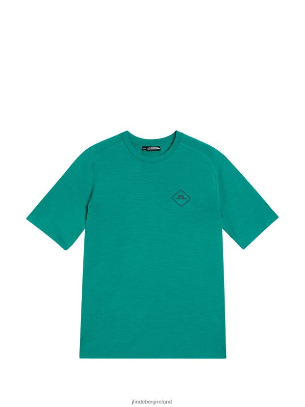 J.Lindeberg Men Shaun Wool T-shirt Proud Peacock Clothing BXV8X41