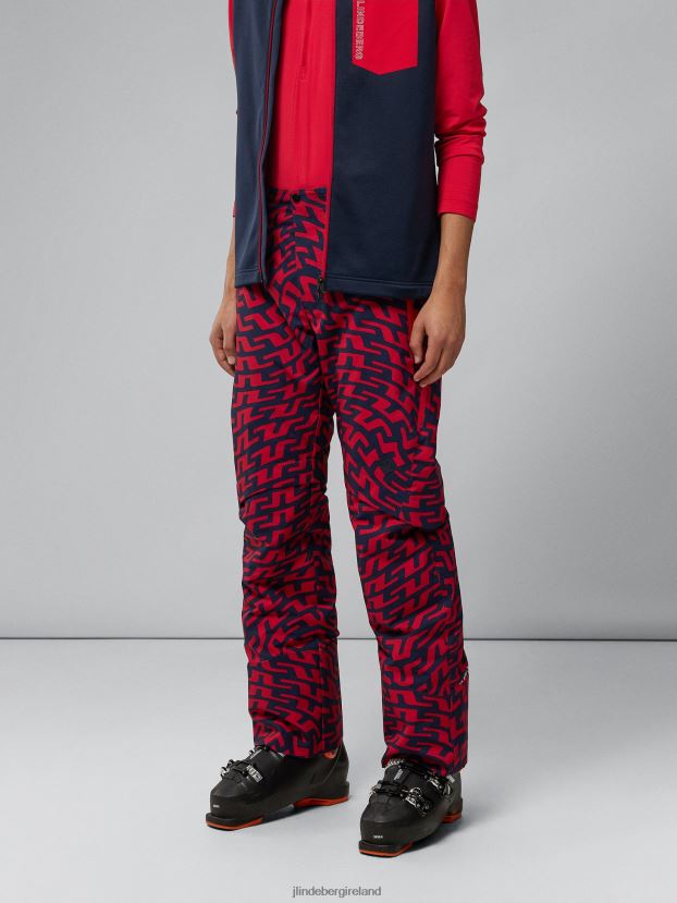 J.Lindeberg Men Eclipse Print Pant Bridge Swirl Red Clothing BXV8X41308