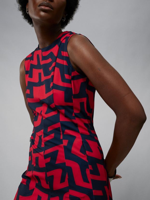 J.Lindeberg Women Jasmin Print Dress Bridge Swirl Red Clothing BXV8X42658