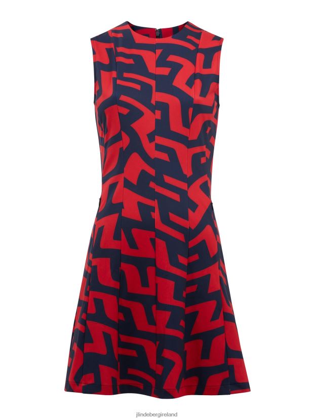 J.Lindeberg Women Jasmin Print Dress Bridge Swirl Red Clothing BXV8X42658