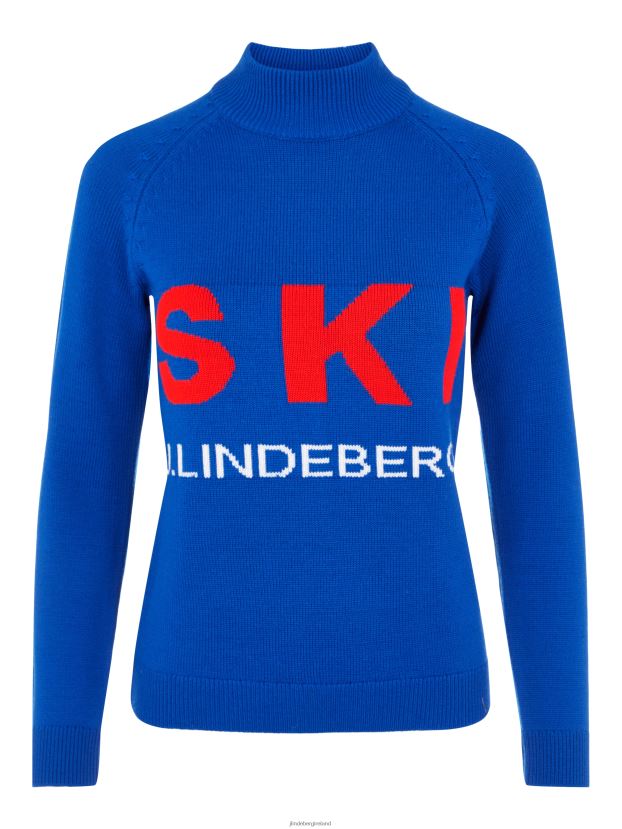 J.Lindeberg Women Ada Knitted Ski Sweater Spectrum Blue Clothing BXV8X42838