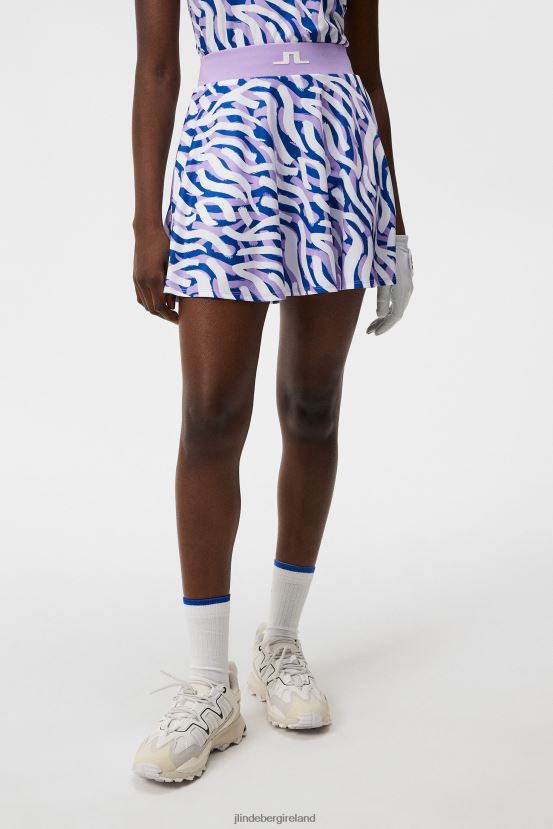 J.Lindeberg Women Joline Print Skirt Purple Painted Zebra Clothing BXV8X41597 - Click Image to Close