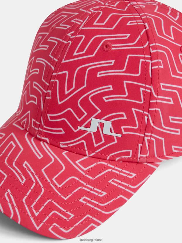 J.Lindeberg Women Asta Print Cap Azalea Bridge Swirl Accessory BXV8X42000