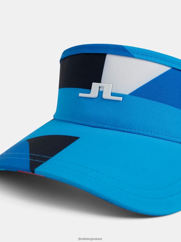 J.Lindeberg Women Bon Print Visor Brilliant Blue Big Bridge Accessory BXV8X42004