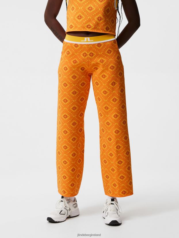 J.Lindeberg Women Emmie Knitted Pant Orange Diamond Logo Clothing BXV8X41725 - Click Image to Close