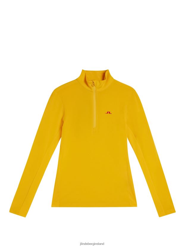 J.Lindeberg Women Lauryn Half Zip Mid Layer Citrus Clothing BXV8X41877