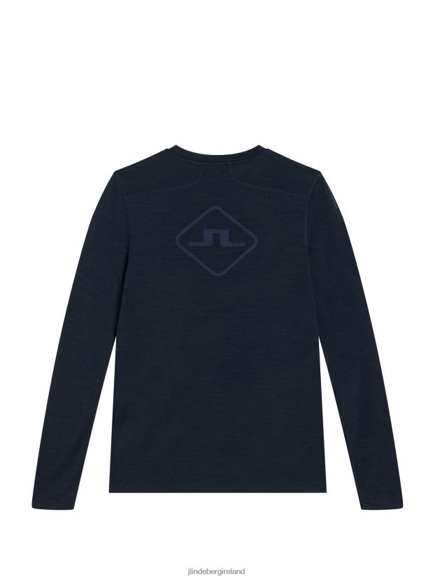J.Lindeberg Women Shauna Wool Long-Sleeve T-shirt Navy Clothing BXV8X41323