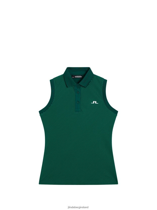 J.Lindeberg Women Lale Sleeveless Top Rain Forest Clothing BXV8X41513